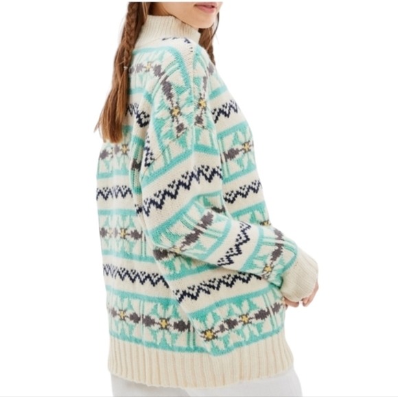 AMERICAN EAGLE‎ Vintage Oversized Knit Chunky Funnel Neck Sweater Women Sz M - Picture 3 of 12